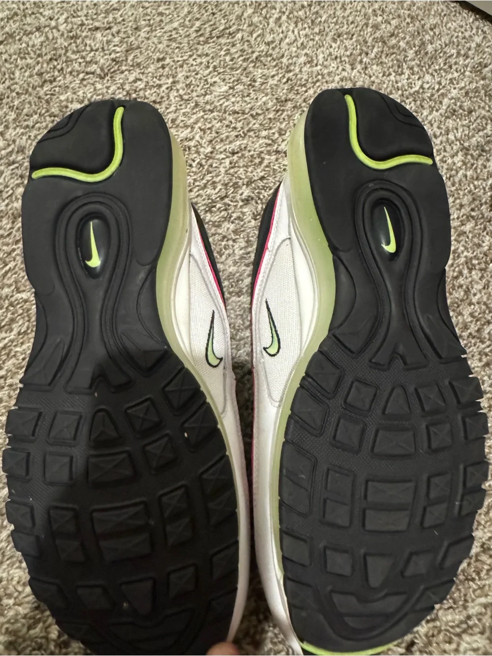 Nike Black White Sneakers with Pink Accent Trim